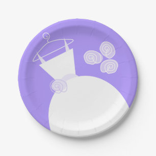 Wedding Gown Purple paper plate