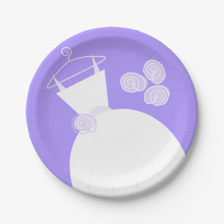 Wedding Gown Purple paper plate