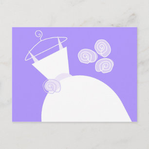 Wedding Gown Purple postcard horizontal