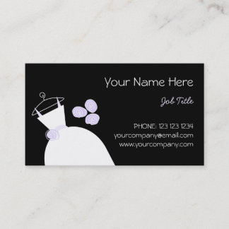 Wedding Gown Purple template 2 black Business Card