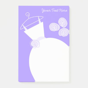 Wedding Gown Purple text post-it note