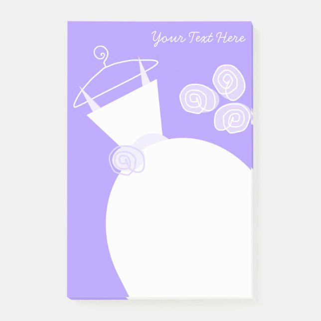 Wedding Gown Purple text post-it note (Front)