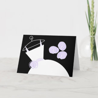 Wedding Gown Purple 'Thank You' horizontal black Thank You Card