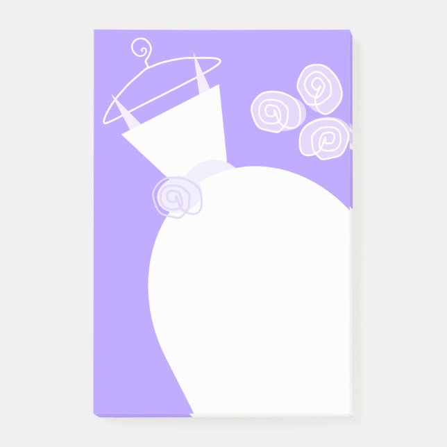 Wedding Gown Purple vertical post-it note (Front)