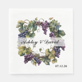 Wedding Grape Wreath Paper Napkins
