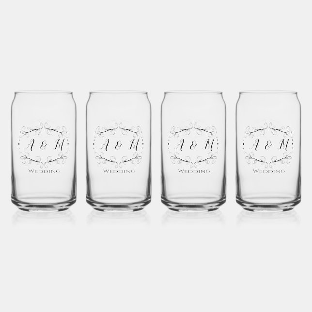 Wedding Green Chic  Can Glass (Front)