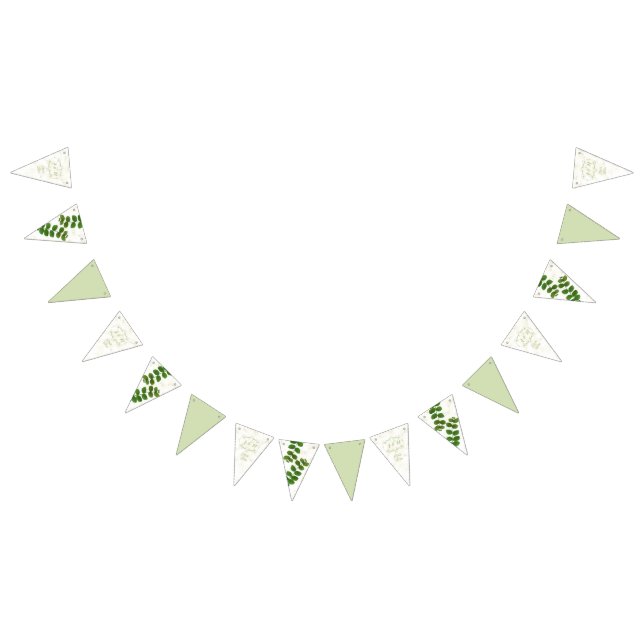 Wedding Green Chic Date Bunting Flags (All)