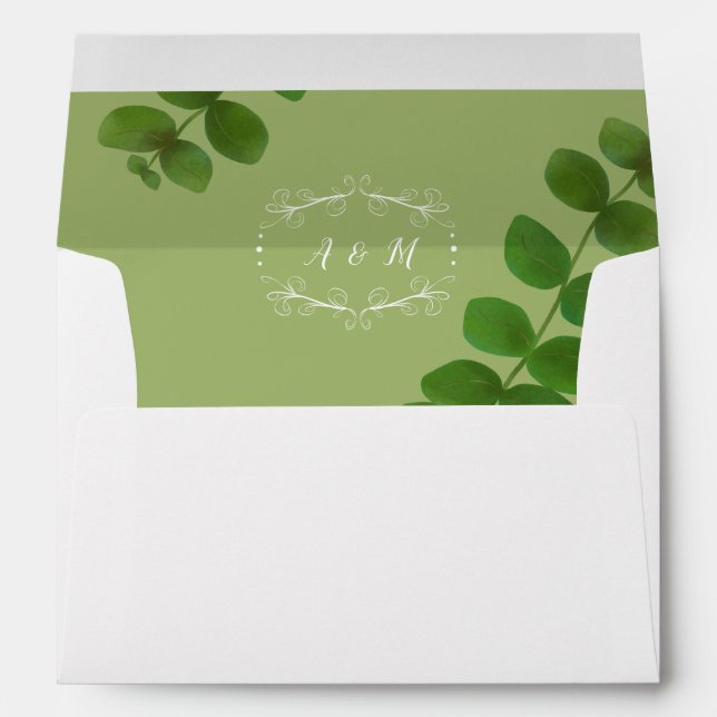 Wedding Green Chic Envelope (Back (Bottom))