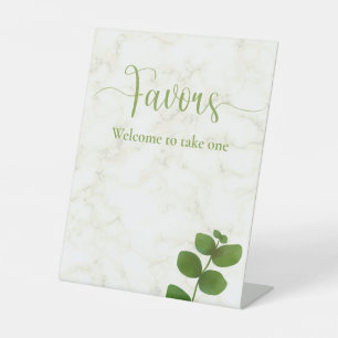 Wedding Green Chic Favours Pedestal Sign