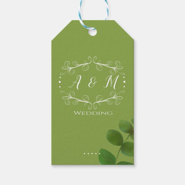 Wedding Green Chic Gift Tags (Front)