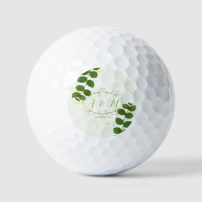 Wedding Green Chic  Golf Balls (Front)