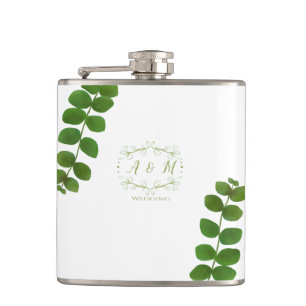 Wedding Green Chic Hip Flask