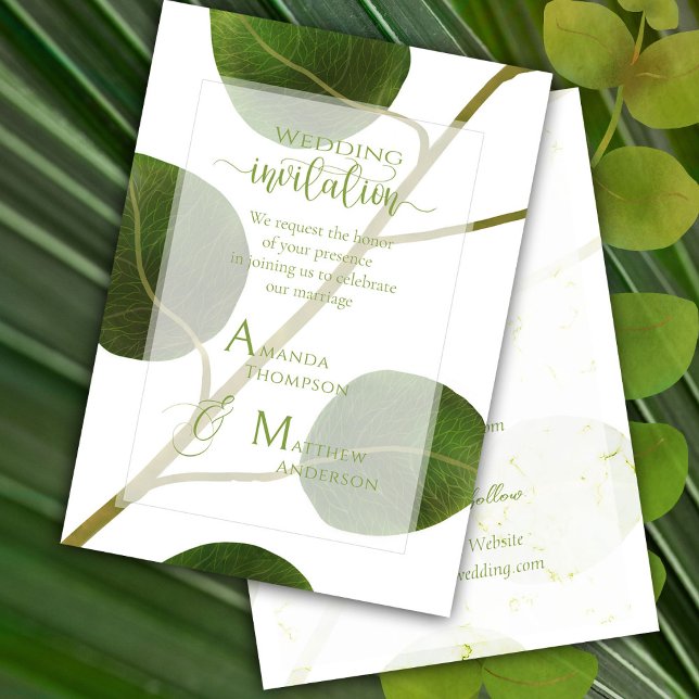 Wedding Green Chic Invitation (Chic Green Wedding Invitation Card. )