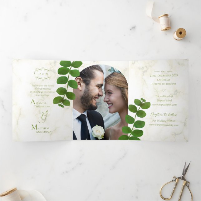 Wedding Green Chic Invitation (Inside)