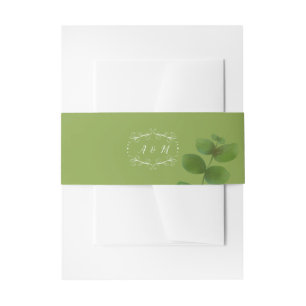 Wedding Green Chic Invitation Belly Band