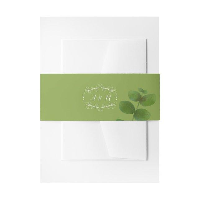 Wedding Green Chic Invitation Belly Band (Front Example)