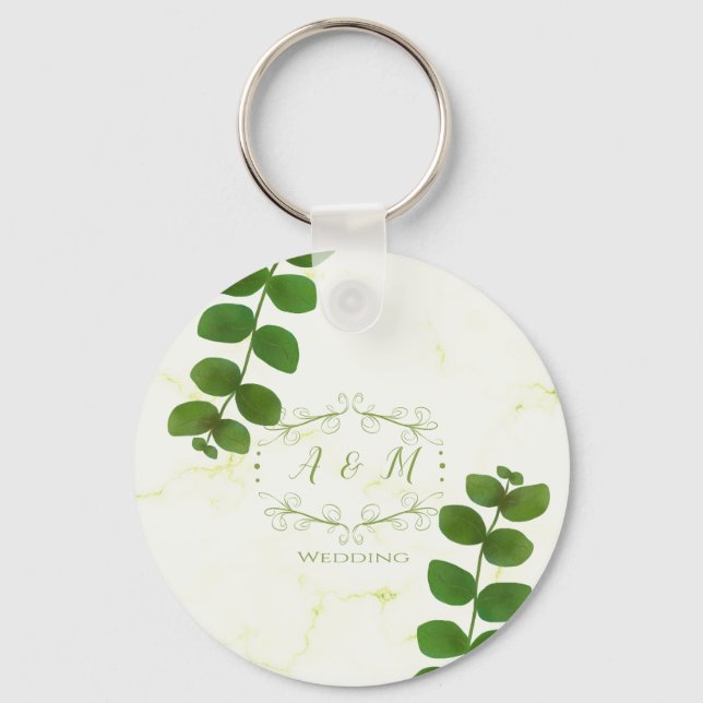 Wedding Green Chic  Key Ring (Front)