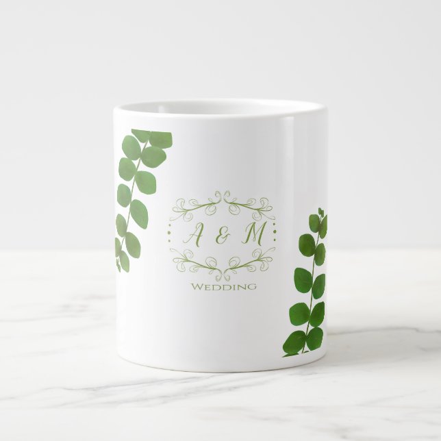 Wedding Green Chic  Large Coffee Mug (Front)