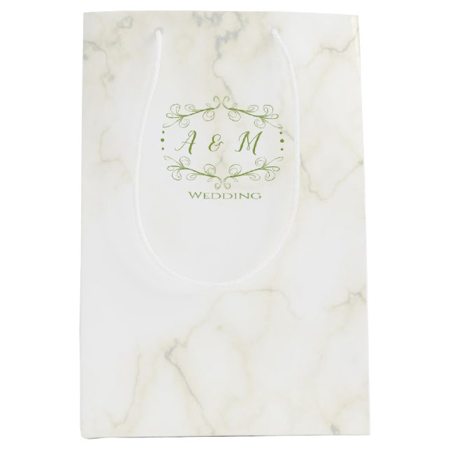 Wedding Green Chic  Medium Gift Bag (Front)