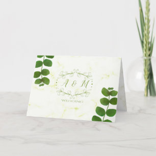 Wedding Green Chic Photo Thank You Card