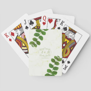 Wedding Green Chic Playing Cards
