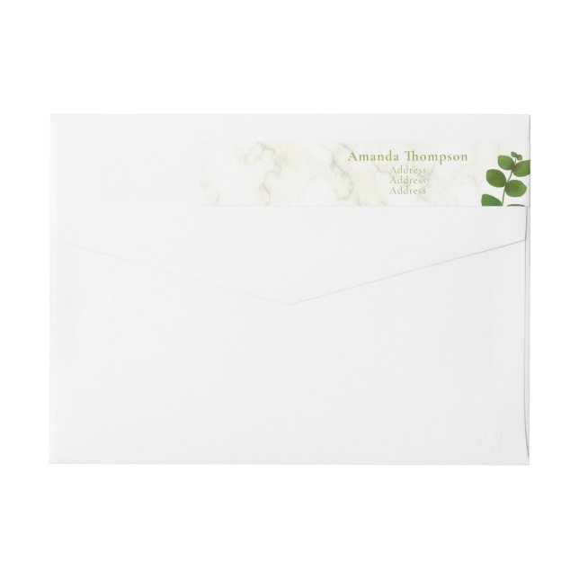Wedding Green Chic Wrap Around Label (Back)