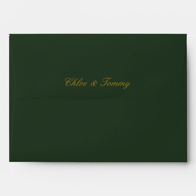 Wedding Green gold glitter envelope (Back (Top Flap))
