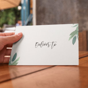 Wedding Green Leaves  Return Address Envelope