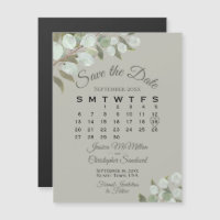 Wedding Greenery Save the Date Calendar Olive Sage