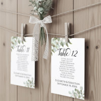 Wedding Greenery Seating Chart Table Number Large