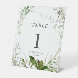 Wedding Greenery Seating Table Pedestal Sign