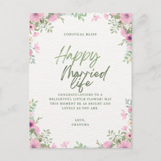Wedding greeting  invitation postcard