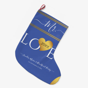 Wedding Groom Christmas Name Mrs.Maroon Red Large  Stocking