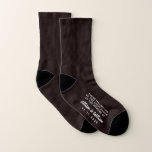 Wedding Groom Funny Socks<br><div class="desc">Dress the men of your wedding party with coordinating fun socks -- for the groom, "these feet belong to the lucky groom at the wedding of" socks. Personalise these funny souvenir keepsakes with your first names and wedding date in white typography against a black background.</div>