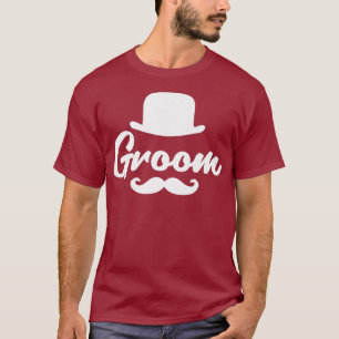 Wedding  Groom Tees Bowler Hat Moustache Men Gift