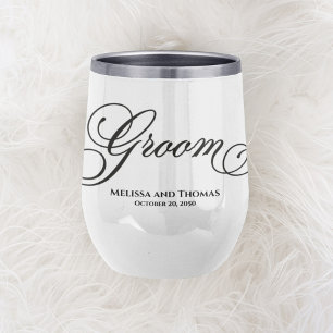 Wedding Groom Typography Script Custom Tumbler