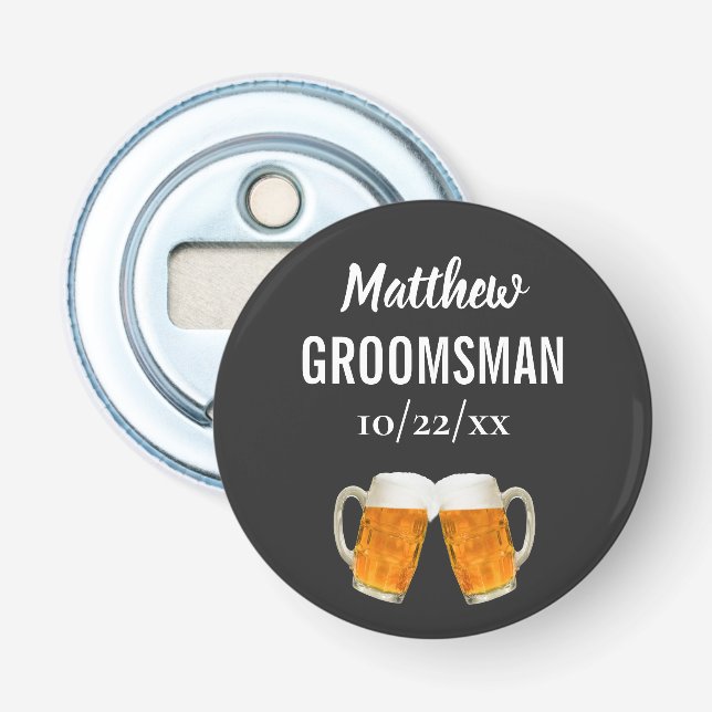 Wedding Groomsman Bachelor Party Favour Beer Cheer Bottle Opener (Front)