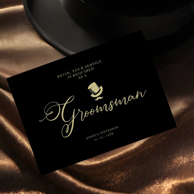 Wedding Groomsman Funny Minimalist Proposal Card (Groomsman Funny Wedding Minimalist Proposal Card. )