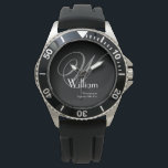 Wedding Groomsman Gift Monogram Classic Sports  Watch<br><div class="desc">Wedding Party Gifts Groomsmen Groomsman Gift Monogram Cool Classic Sports Watch. Click personalise this template to customise it with your monogram initial, the name and the wedding date quickly and easily. Wedding Groomsman Gift Monogram Classic Sports Watch, is part of the Groomsman Gifts Collection in this store. 30 Day Money...</div>