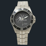 Wedding Groomsman Gift Monogram Modern Cool Sports Watch<br><div class="desc">Wedding Groomsman Gift Monogram Modern Cool Sports Watch. Gift for your Groomsman modern vintage monogram initial name and date classic cool sports watch. Click personalise this template to customise it quickly and easily. 30 Day Money Back Guarantee. Ships Worldwide fast. Wedding Groomsman Gift Monogram Modern Cool Sports Watch. Created by...</div>