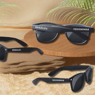 Wedding Groomsman Modern Personalised Name Custom Sunglasses