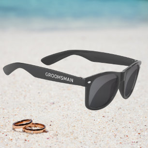 Wedding Groomsman Modern Personalised Name Custom Sunglasses