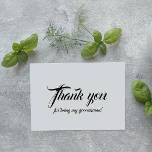 Wedding Groomsman Thank You Silver Foil Card