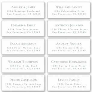 Wedding Guest Address Labels ORDER 6" or 8"!