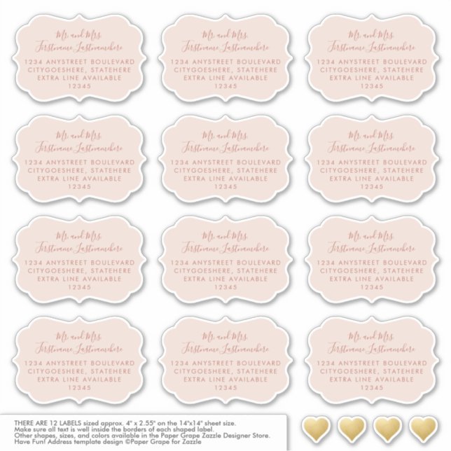 Wedding Guest Address Sticker Bracket Terracotta (Front)
