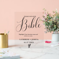 Wedding Guest board sign, bible guestbook sign