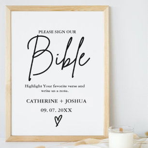 Wedding Guest board sign, bible guestbook sign
