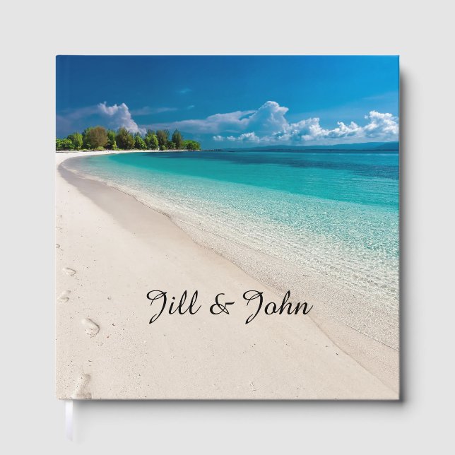 Wedding Guest Book Beach Custom Keepsake (Front)