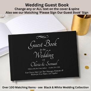 Wedding Guest Book Black White Infinity Scroll