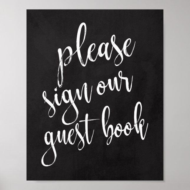 Wedding Guest Book Chalkboard 8x10 Sign (Front)